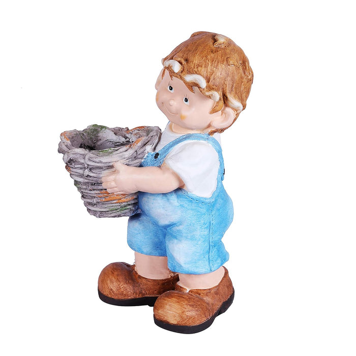 Boy with Pot (Standing) Planter, planters for Garden pots and planters, Home Decor, Garden Decor, Garden pots for Balcony Decoration, Kids Room, Gift