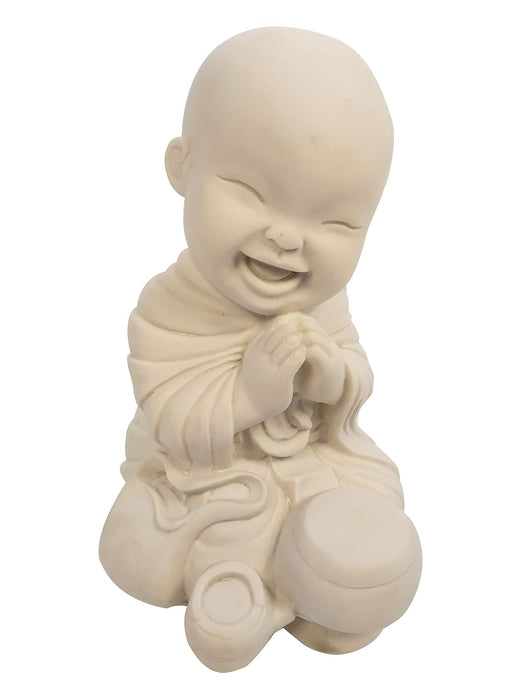 Baby Monk Sitting with Folded Hands (Buddha Statue, Monk Statue, Garden Statue, Outdoor décor, Resin décor) (Feng Shui Items, Zen Garden)