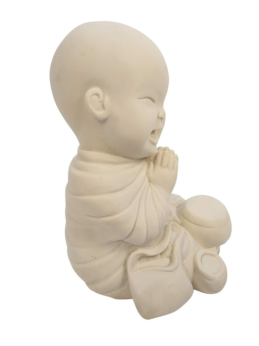 Baby Monk Sitting with Folded Hands (Buddha Statue, Monk Statue, Garden Statue, Outdoor décor, Resin décor) (Feng Shui Items, Zen Garden)