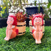 Whimsical  Girl" Succulent Planters – Set of 2 Hand-Painted Resin Face Pots with Flower Crowns for Indoor Home & Office 