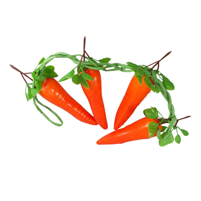 Set of 2 Artificial Carrot Hanging Garlands – 16-Inch Realistic Faux Vegetable Strings for Kitchen Decor, Easter Displays, and Farmhouse Photography Props