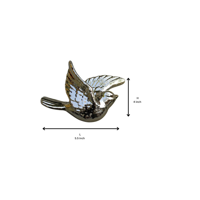 Wall hanging ceramic birds-Medium (Set of 2) (Golden)