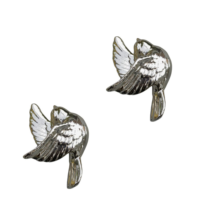 Wall hanging ceramic birds-Medium (Set of 2) (Golden)