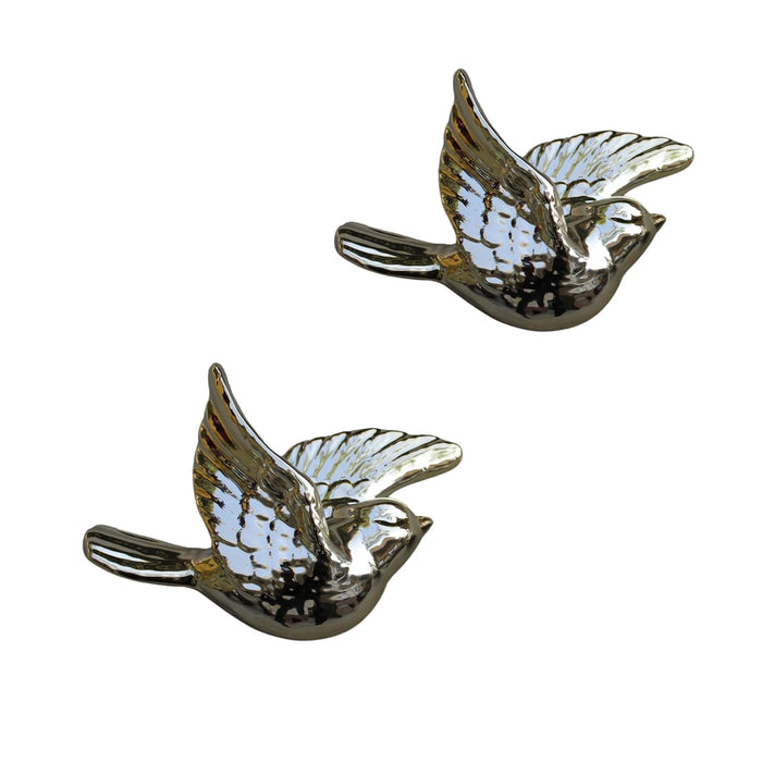 Wall hanging ceramic birds-Medium (Set of 2) (Golden)
