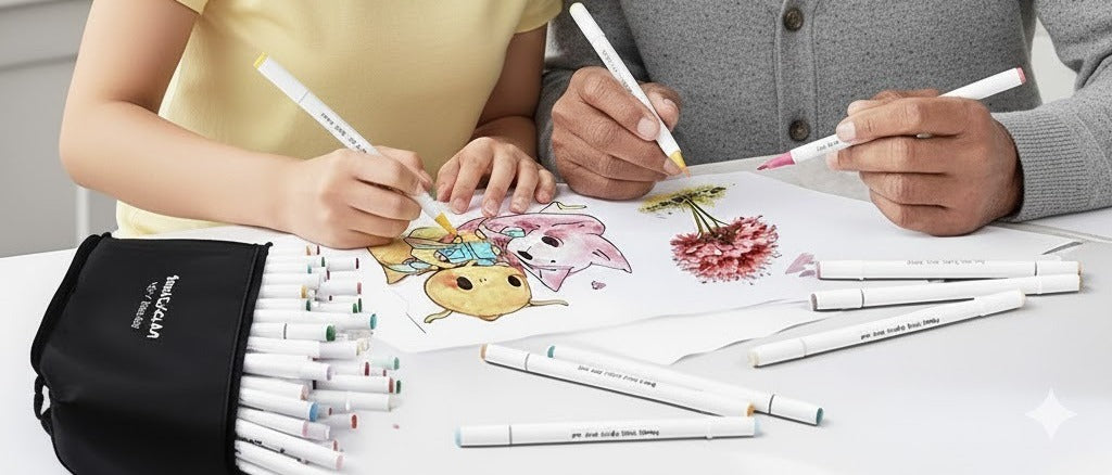 Wonderland 24 Color Art Markers - Double-Ended Pens for Drawing and Coloring