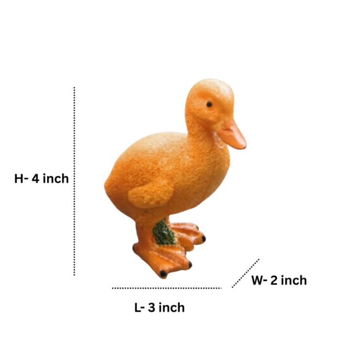 Wonderland Set of 2 Whimsical Garden Duck Statues – Weather-Resistant Resin Duckling Figurines for Outdoor Patio, Lawn, Pond, and Home Desktop Décor-3x2x4 inch