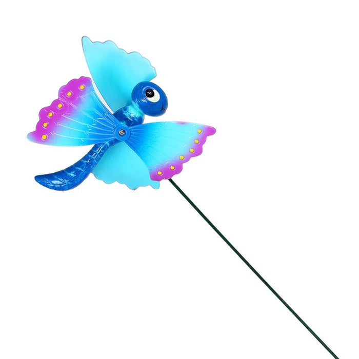 Whimsical Garden Wind Spinner – Decorative Flying Bee Stake (Set of 2, Pink & Blue)
