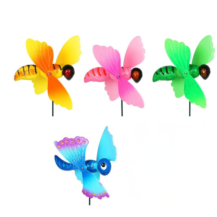 Insect Wind Spinner Garden Stakes – Set of 2 or Set of 4