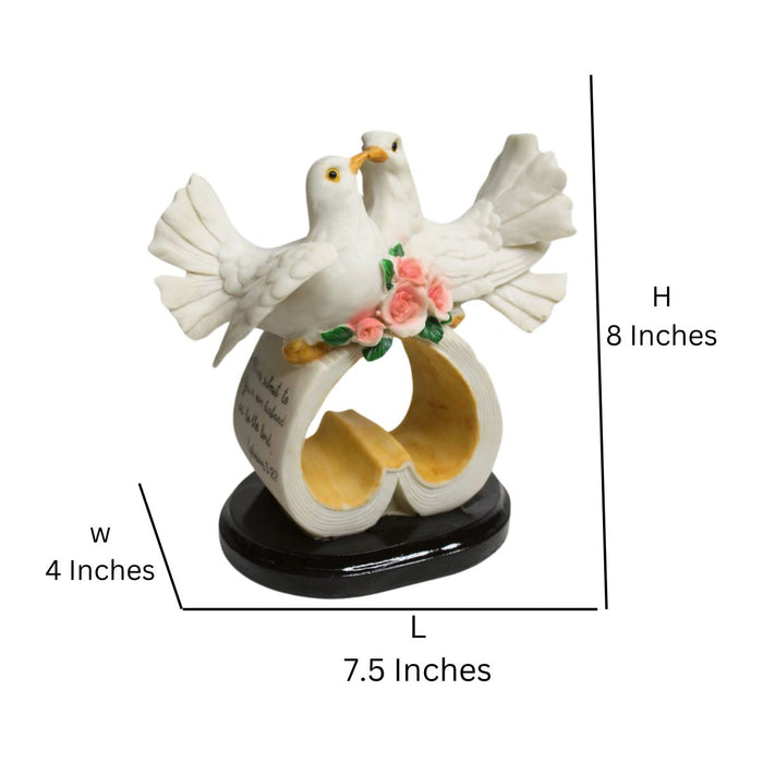 Wonderland Love Birds on Heart Resin statue, table decoration, home décor, gifting