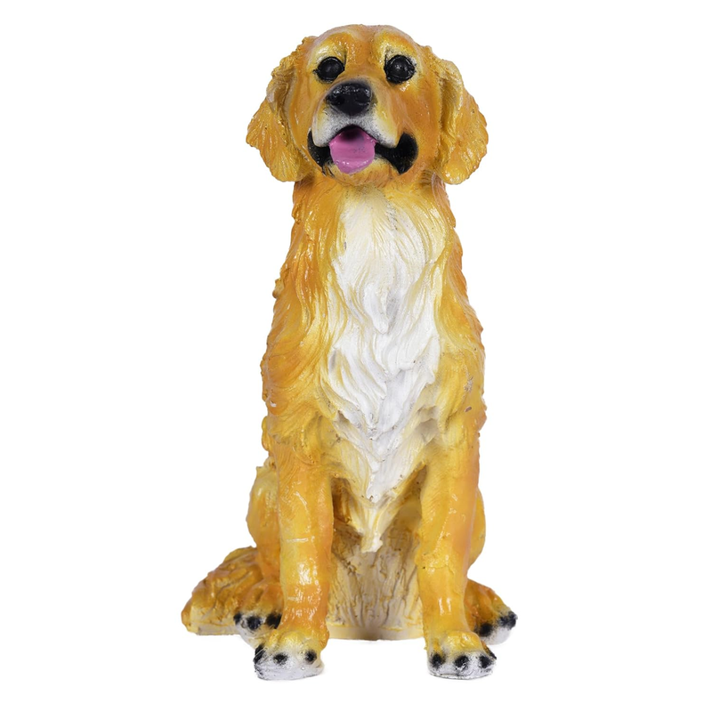 Sitting Dog Animal Statue – Hand-Painted Resin Figurine for Indoor/Outdoor