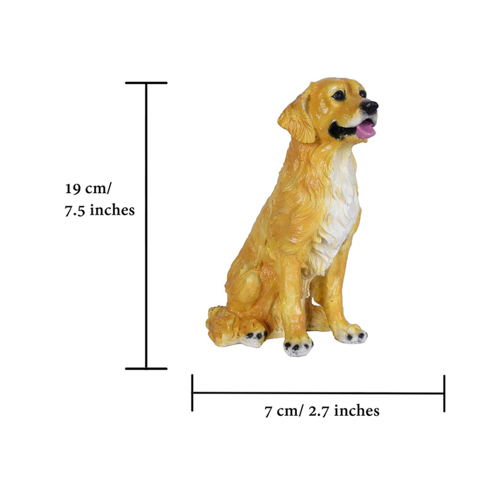 Sitting Dog Animal Statue – Hand-Painted Resin Figurine for Indoor/Outdoor Home Decor & Memorial