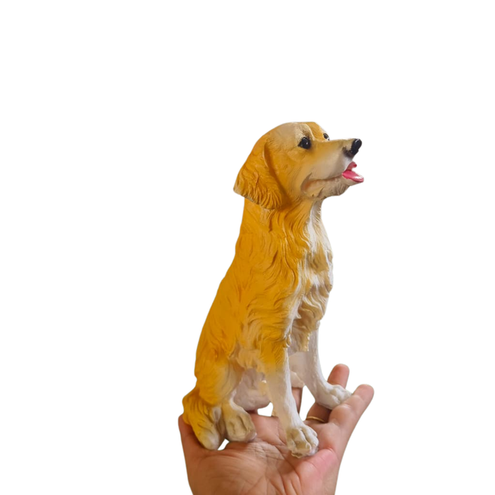 Sitting Dog Animal Statue – Hand-Painted Resin Figurine for Indoor/Outdoor Home Decor & Memorial