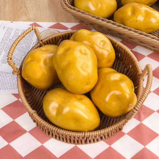  6-Piece Ultra-Realistic Artificial Yellow Potato