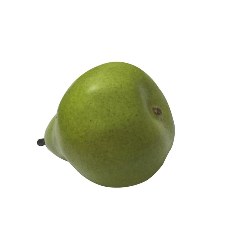 Set of 6 Realistic Artificial Green Pears – Lifelike Faux Fruit for Home Decor, Kitchen Displays, and Table Centerpieces