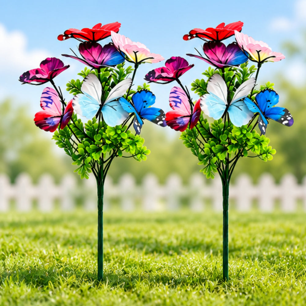 Butterfly & Flower Garden Sticks – Set of 2 or Set of 4