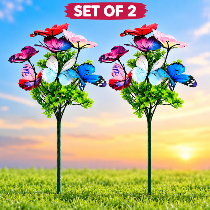 Butterfly & Flower Garden Sticks – Set of 2 or Set of 4