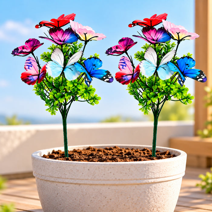 Butterfly & Flower Garden Sticks – Set of 2 or Set of 4