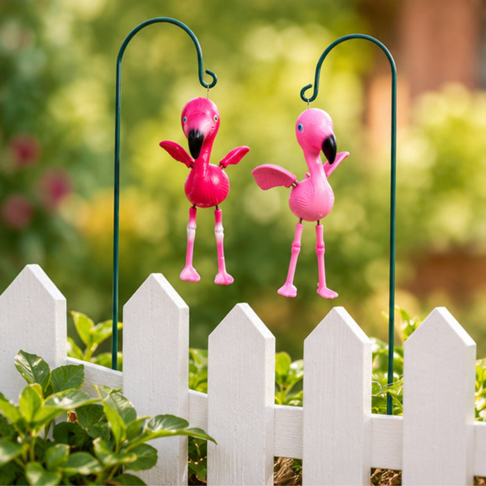 Pink Flamingo Hanging Garden Ornaments – Set of 2 or Set of 4