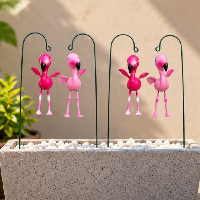 Pink Flamingo Hanging Garden Ornaments – Set of 2 or Set of 4