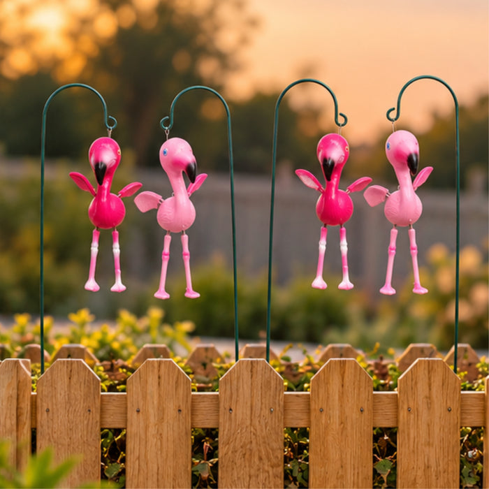 Pink Flamingo Hanging Garden Ornaments – Set of 2 or Set of 4