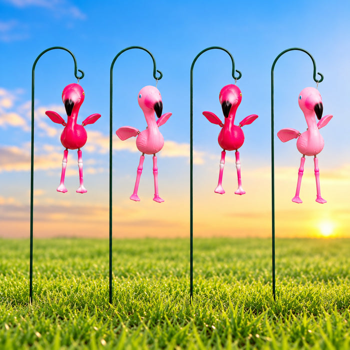 Pink Flamingo Hanging Garden Ornaments – Set of 2 or Set of 4