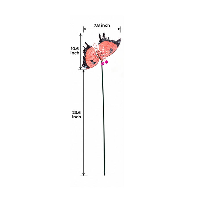 Colorful Metal Butterfly Garden Stakes – Set of 2 or Set of 4