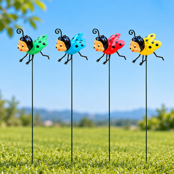 Ladybug Garden Stakes – Set of 2 or Set of 4