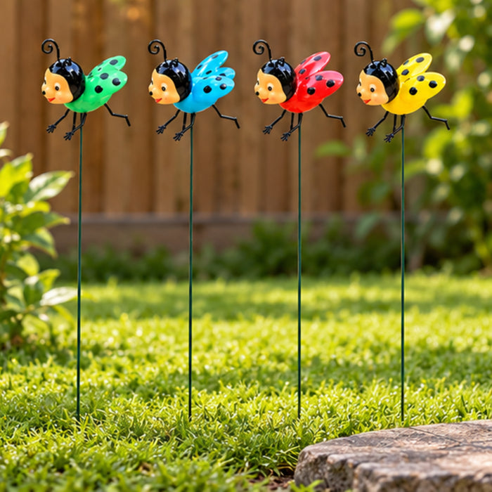 Ladybug Garden Stakes – Set of 2 or Set of 4