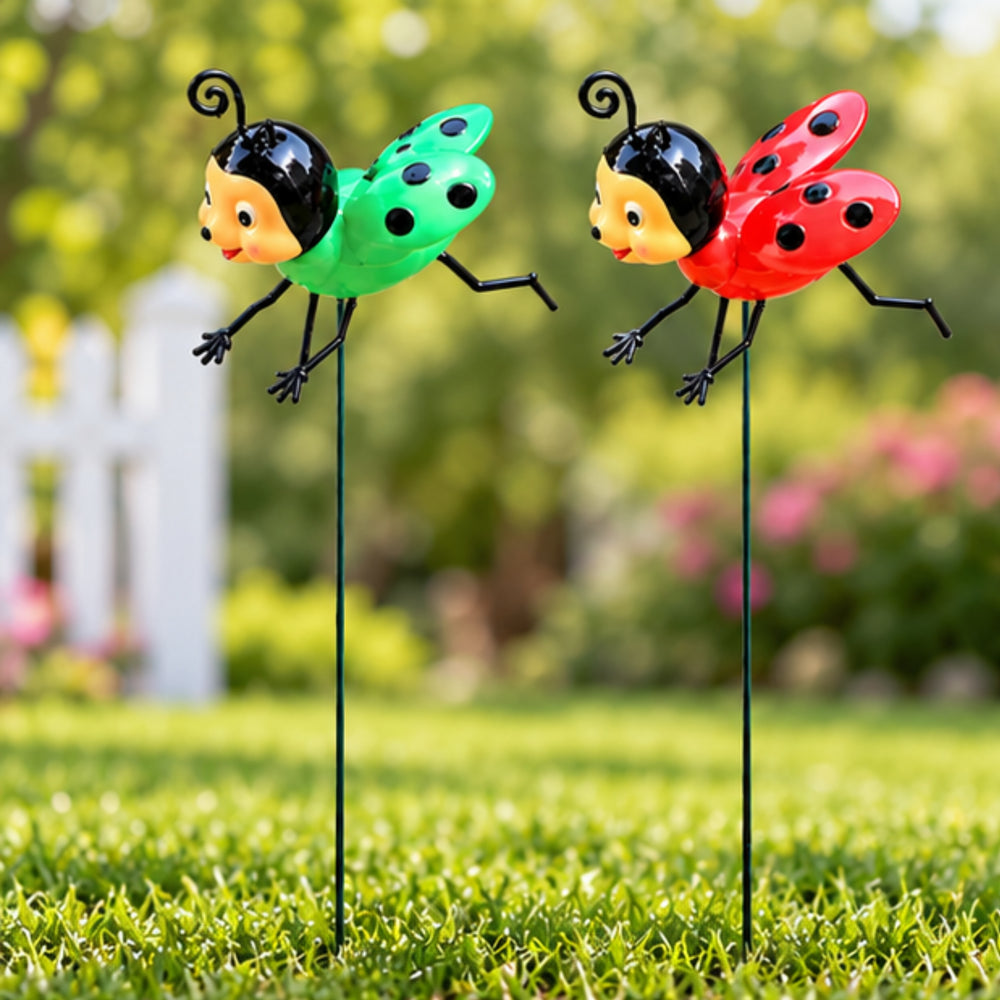 Ladybug Garden Stakes – Set of 2 or Set of 4