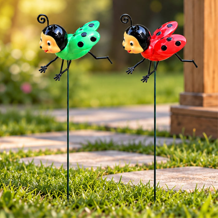Ladybug Garden Stakes – Set of 2 or Set of 4