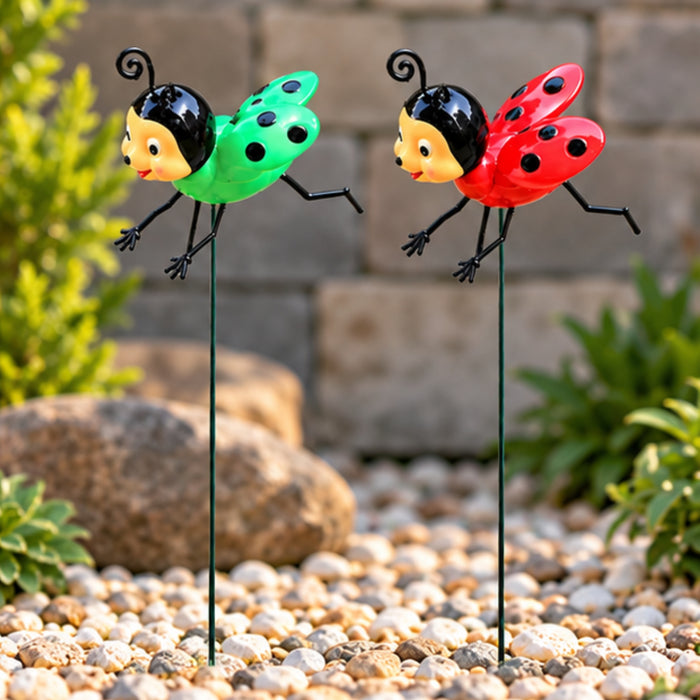 Ladybug Garden Stakes – Set of 2 or Set of 4