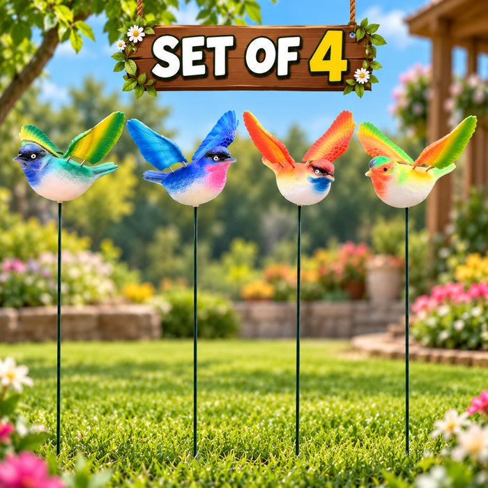 Flying Songbird Garden Stakes – Set of 2 or Set of 4