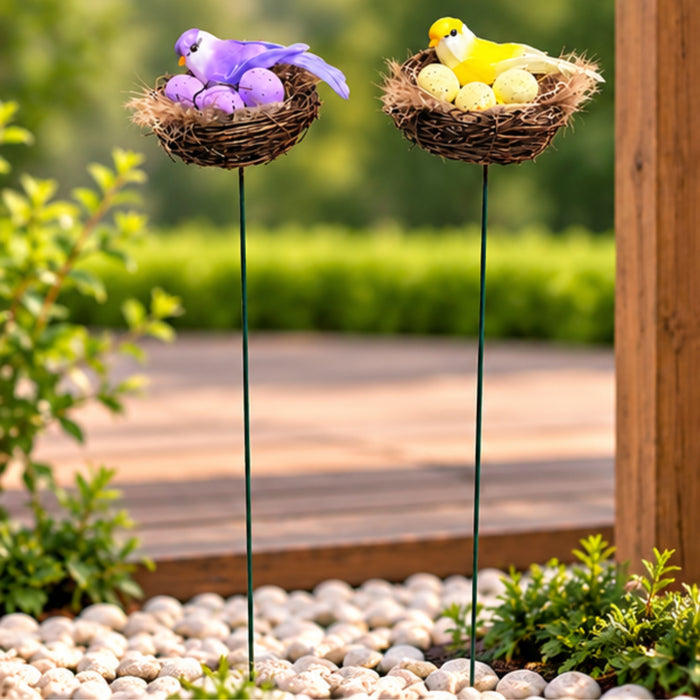 Bird Nest Garden Stakes – Set of 2, 4 or 5