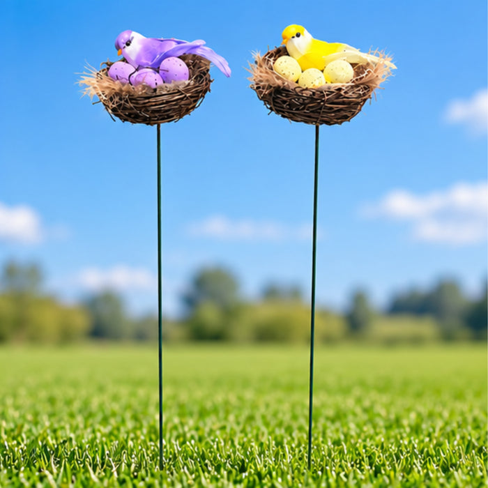 Bird Nest Garden Stakes – Set of 2, 4 or 5