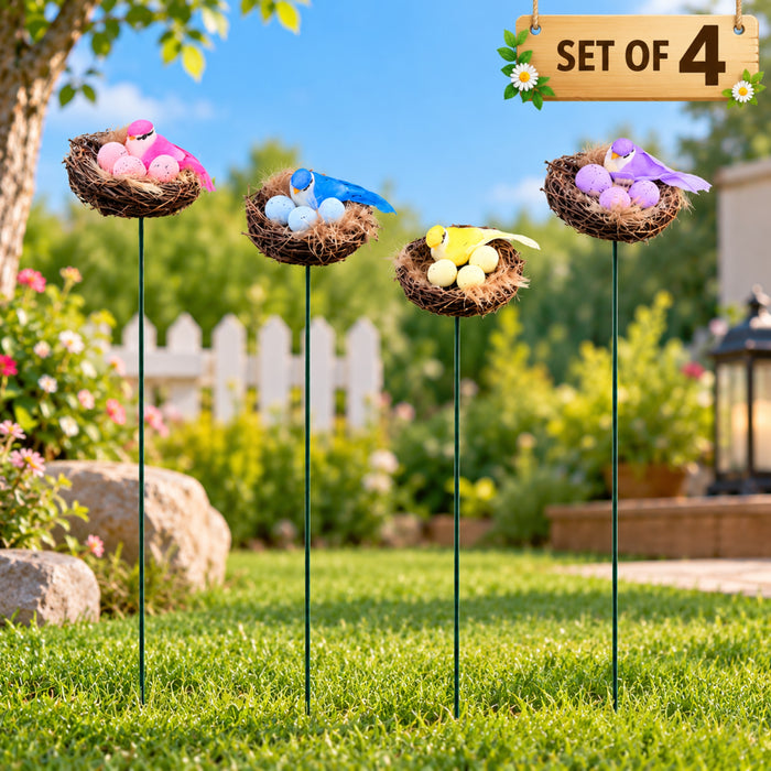 Bird Nest Garden Stakes – Set of 2, 4 or 5