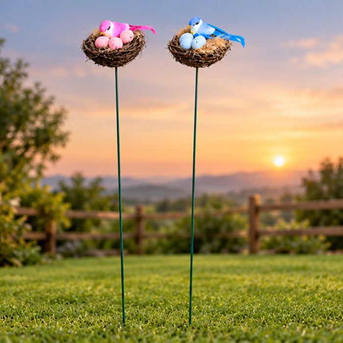 Bird Nest Garden Stakes – Set of 2, 4 or 5