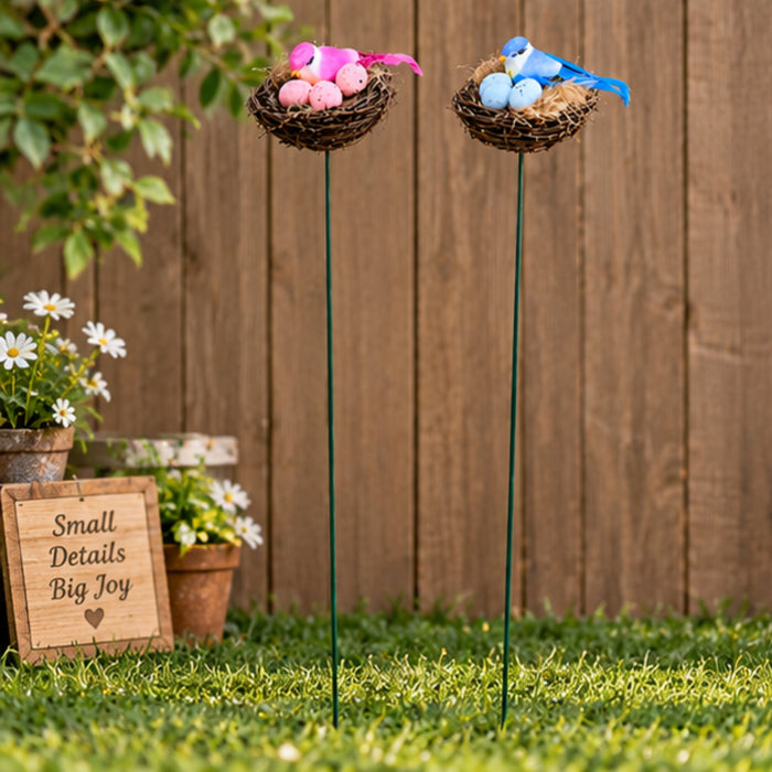 Bird Nest Garden Stakes – Set of 2, 4 or 5