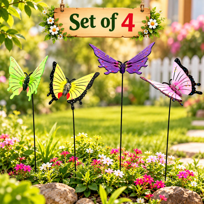 4 PiecePVC & Metal 6 inch Butterfly