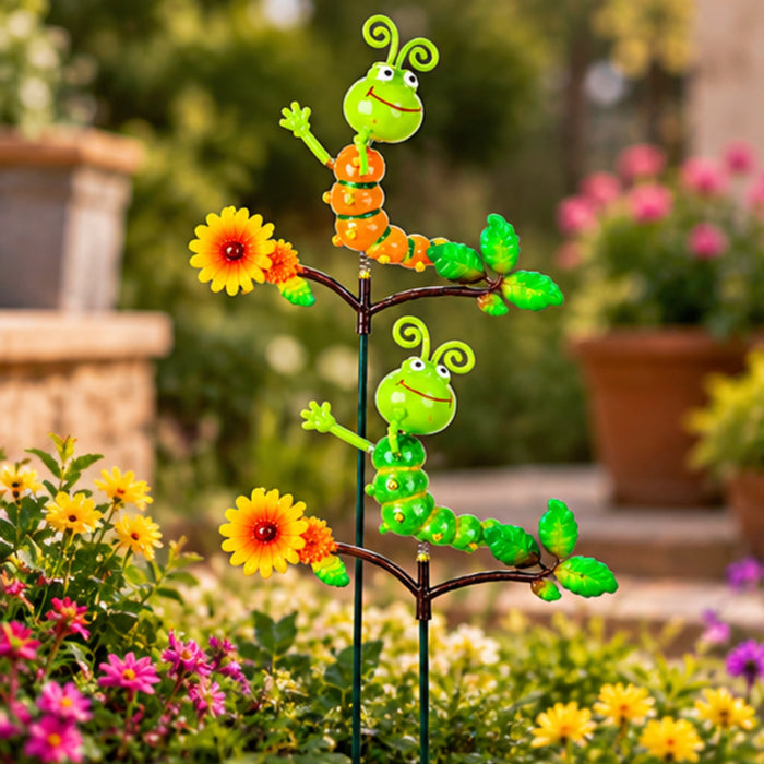Caterpillar on Flower Garden Stakes – Set of 2 or Set of 4