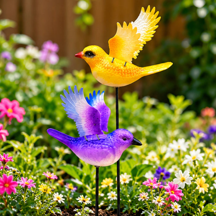 Wing-Flapping Bird Garden Stakes – Set of 2 or Set of 4