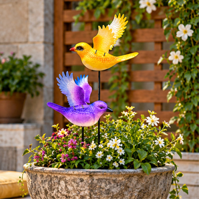Wing-Flapping Bird Garden Stakes – Set of 2 or Set of 4