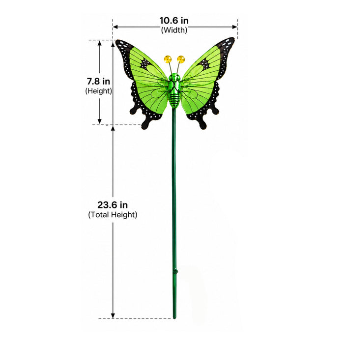 Colorful Metal Butterfly Garden Stakes – Set of 2 or Set of 4