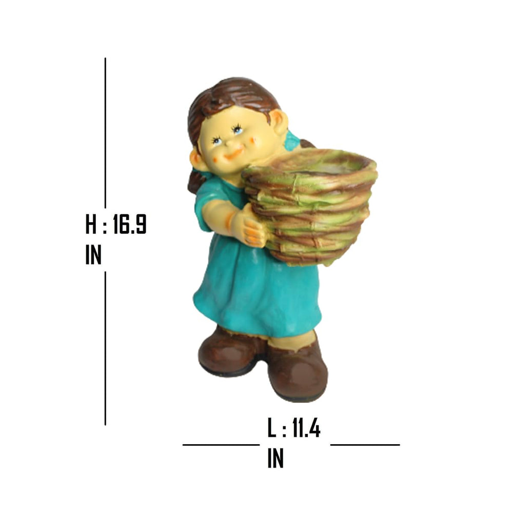 Girl with Pot (Standing) Planter, planters for Garden pots and planters, Home Decor, Garden Decor, Garden pots for Balcony Decoration, Kids Room, Gift