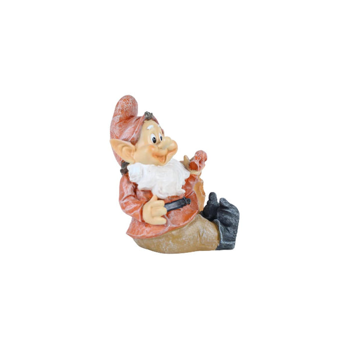 polyresin Sitting Gnome with PoPt (Orange) (Garden planters,Garden Decor, Garden Statue)