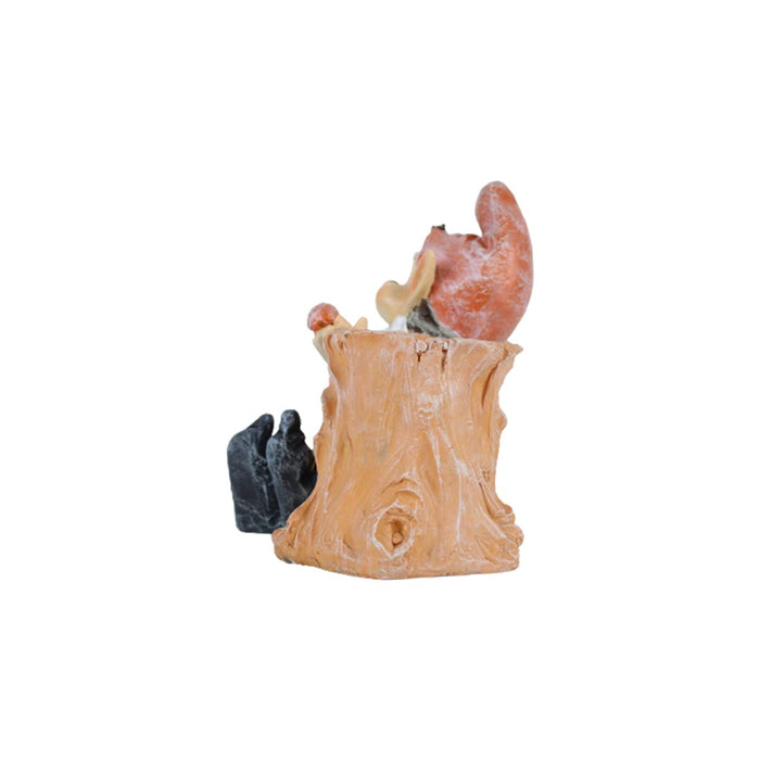 polyresin Sitting Gnome with PoPt (Orange) (Garden planters,Garden Decor, Garden Statue)