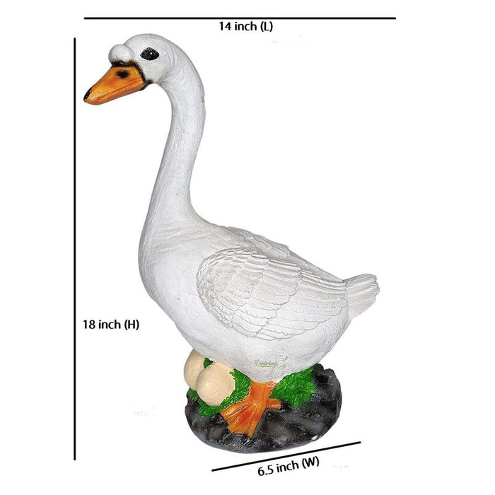 Pack of 2 Goose and Duck Garden Statue Set – Hand-Painted Weather-Resistant Resin Birds for Rock Gardens and Outdoor Landscapes
