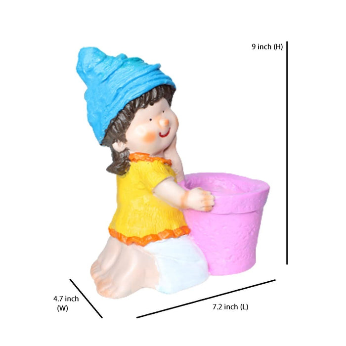 Girl Shape Pot(10 inch) for Outdoor and Indoor Decor (Pink)