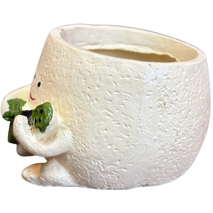 Musical Character Planter – Yellow Pot with Green Guitar