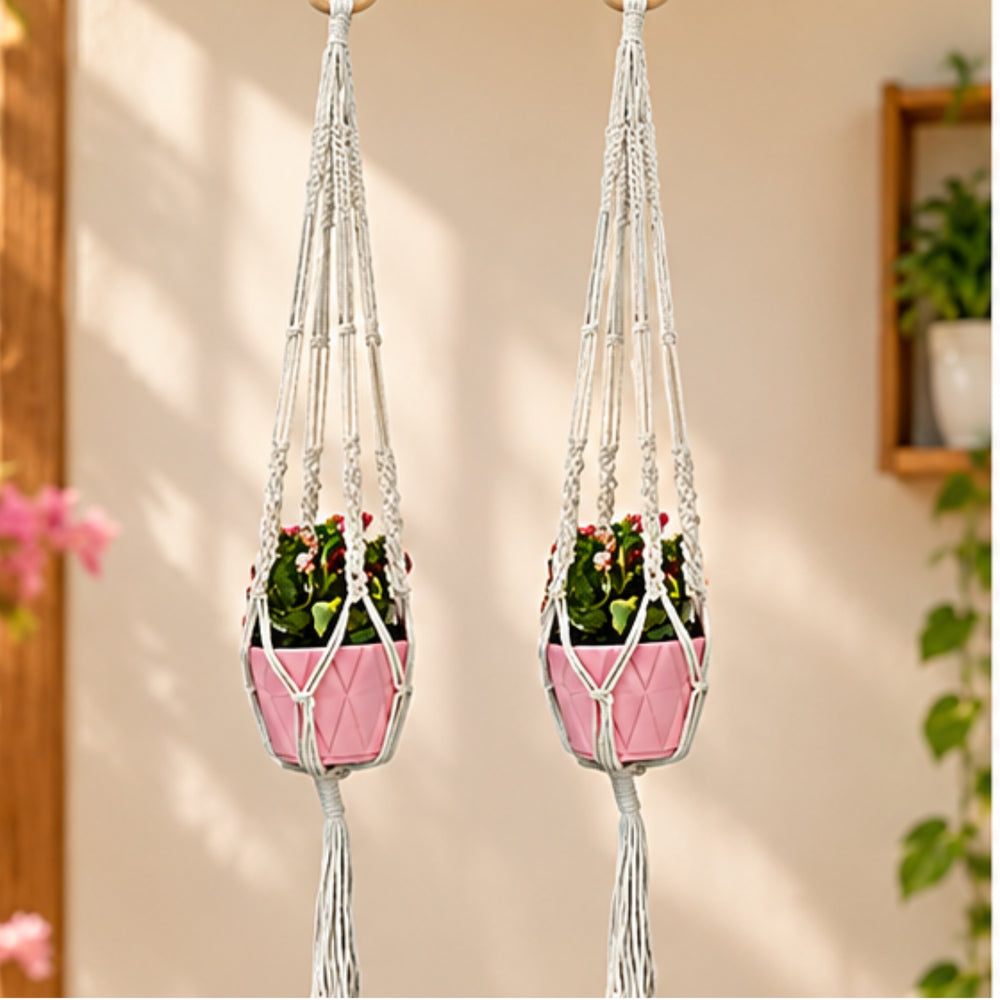 ( Pack of 2 Macrame Plant Hanger Ivory