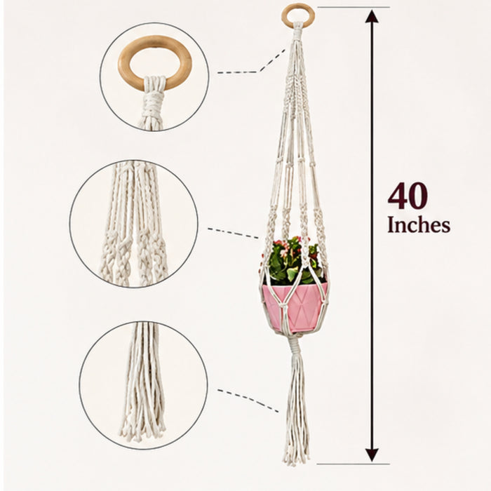 ( Pack of 2 Macrame Plant Hanger Ivory